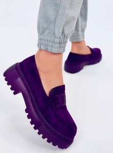 Mokasyny na platformie z klamerką LEENA PURPLE
